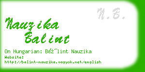 nauzika balint business card